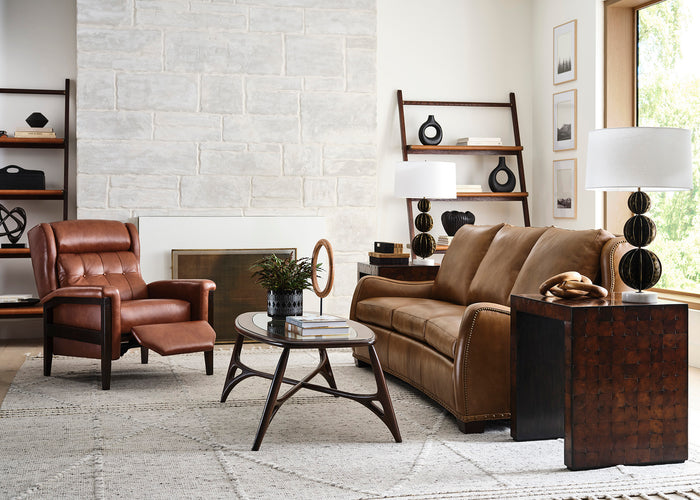 Bucks County Living Room featuring Hancock & Moore leather